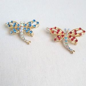 Dragonfly Rhinestone Hairclips